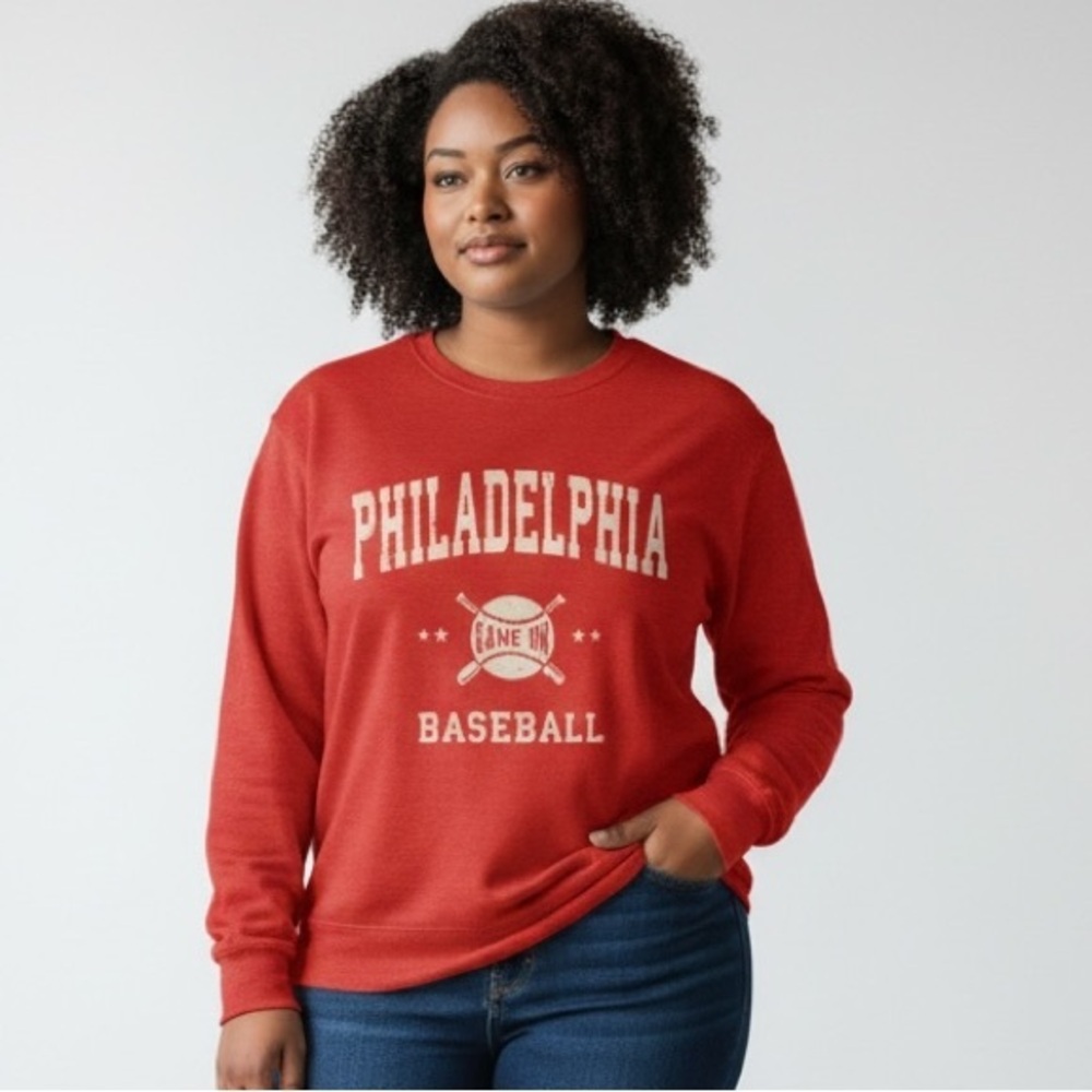 Philadelphia Baseball Red Lightweight Sweatshirt - Picture 2 of 5